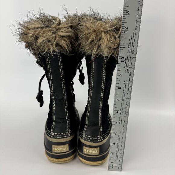 Sorel Women's-Joan Of Arctic Tall Snow Winter Boots Black Warm Faux Fur-Size 6 - Picture 3 of 7